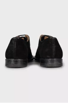 Men's black suede oxfords