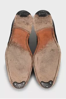 Men's black suede oxfords