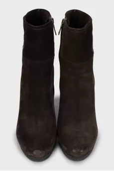 Brown suede ankle boots