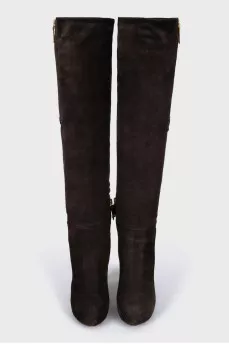 Brown suede boots