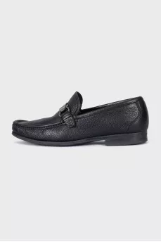 Men's leather moccasins black