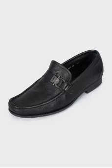 Men's leather moccasins black