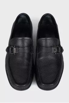 Men's leather moccasins black