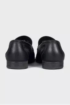 Men's leather moccasins black