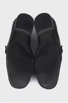 Men's leather moccasins black
