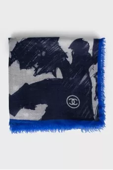 Cashmere scarf with brand logo