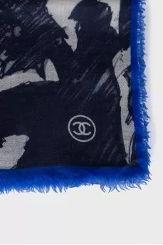 Cashmere scarf with brand logo
