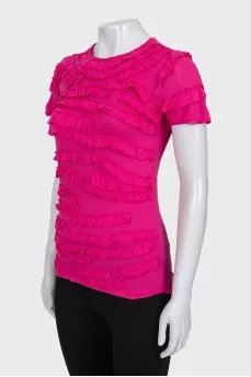 T-shirt decorated with frills
