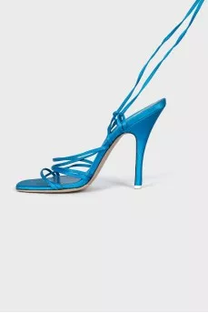 Textile lace-up sandals
