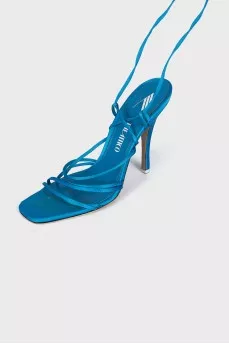 Textile lace-up sandals