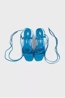 Textile lace-up sandals