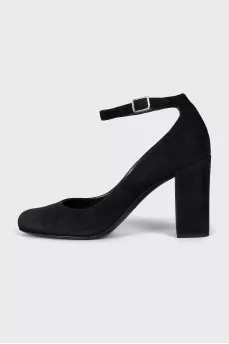 Suede high heel shoes