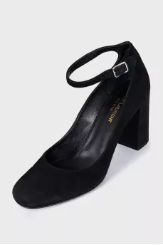 Suede high heel shoes