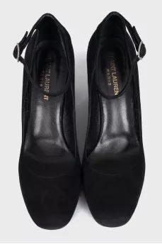 Suede high heel shoes