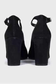 Suede high heel shoes