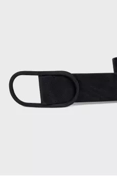 Black leather and textile belt