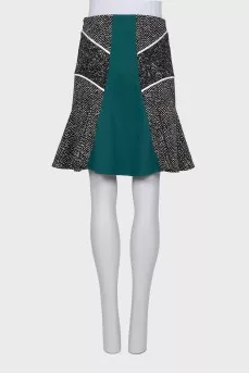 Skirt in a combined print with a tag