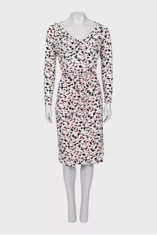 Fitted silk dress with tag