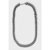 Silver chain belt with tag