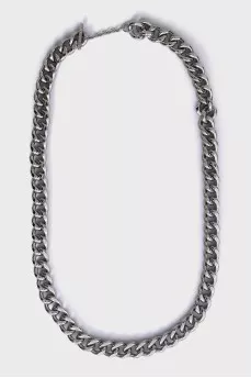 Silver chain belt with tag