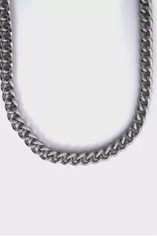 Silver chain belt with tag