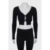 Cropped cardigan in black
