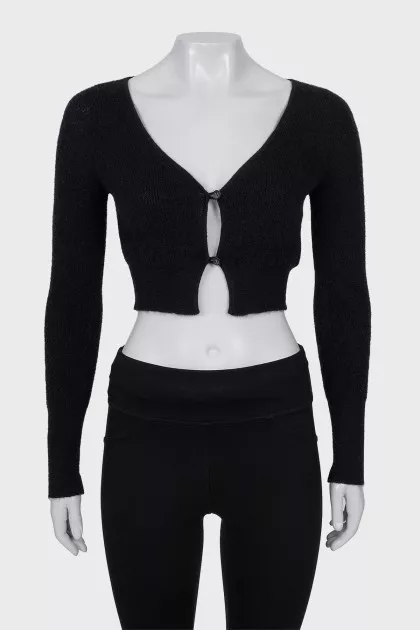 Cropped cardigan in black