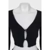 Cropped cardigan in black