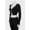 Cropped cardigan in black