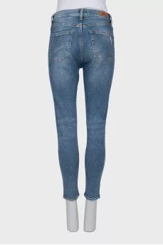 Рвані джинси skinny fit блакитного кольору