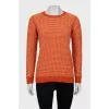 Knitted sweater with a small print