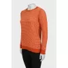 Knitted sweater with a small print