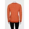 Knitted sweater with a small print