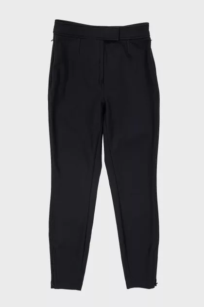 Slim-fit trousers with zippers at the bottom