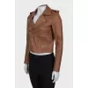Brown leather biker jacket