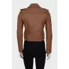 Brown leather biker jacket