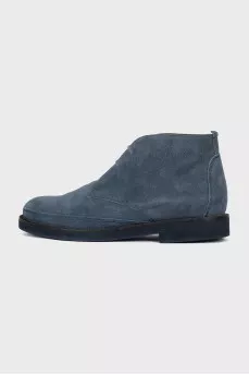 Blue suede boots