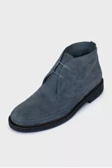 Blue suede boots