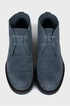 Blue suede boots