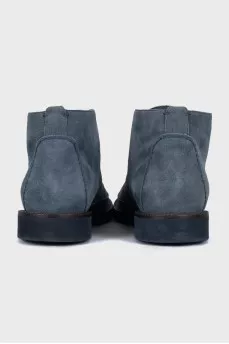 Blue suede boots