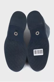 Blue suede boots
