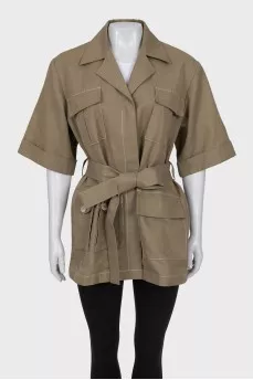 Jacket with 3/4 sleeves fitted cut