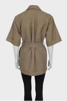 Jacket with 3/4 sleeves fitted cut