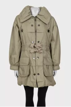 Parka with patch pockets