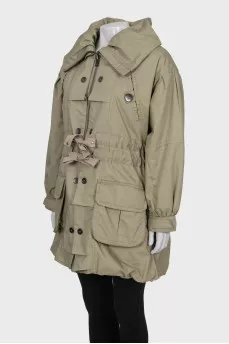 Parka with patch pockets