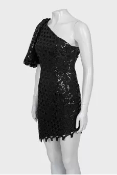 One shoulder dress decorated with sequins