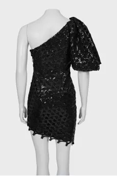 One shoulder dress decorated with sequins