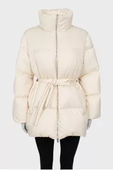 Fitted down jacket with a high neck