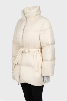 Fitted down jacket with a high neck