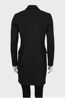 Double-breasted coat in black